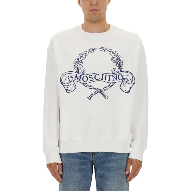 SWEATSHIRT WITH LAUREL CROWN LOGO EMBROIDERY