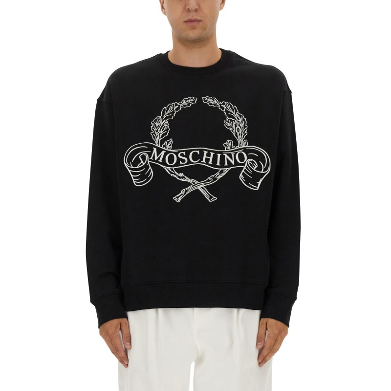 SWEATSHIRT WITH LAUREL CROWN LOGO EMBROIDERY