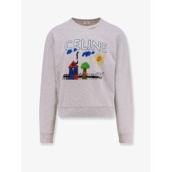 Cotton sweatshirt with multicolor print