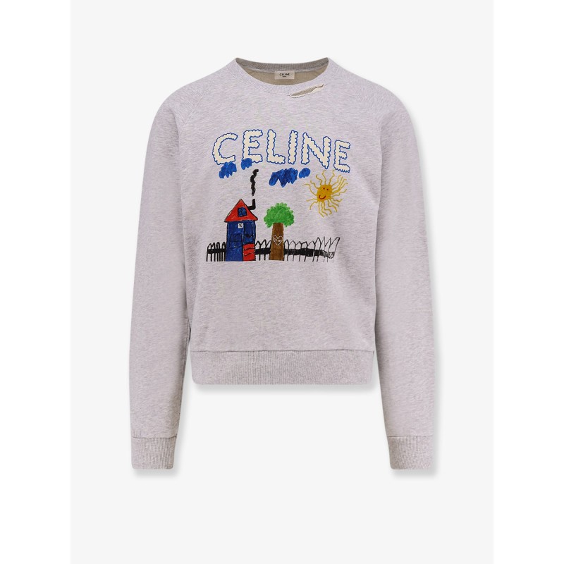 Cotton sweatshirt with multicolor print