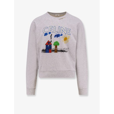 Cotton sweatshirt with multicolor print