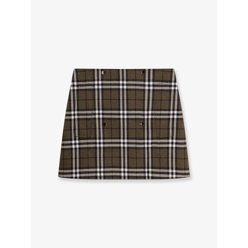Virgin wool skirt with Burberry Check print