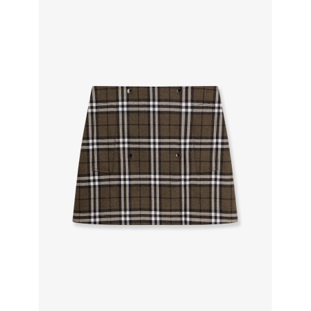 Virgin wool skirt with Burberry Check print