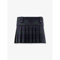 Check virgin wool mini skirt