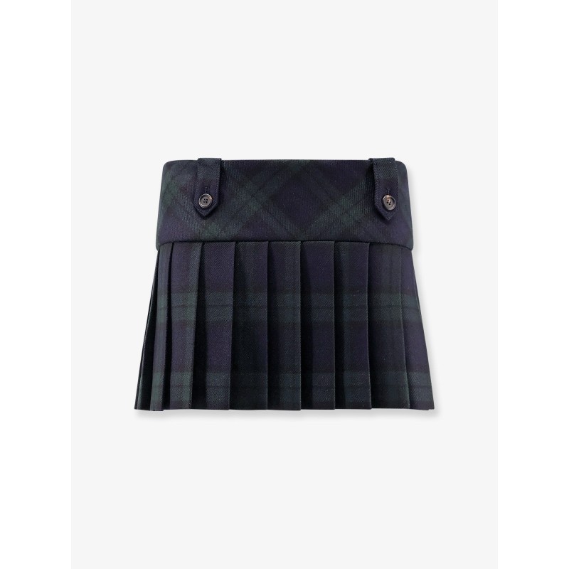 Check virgin wool mini skirt