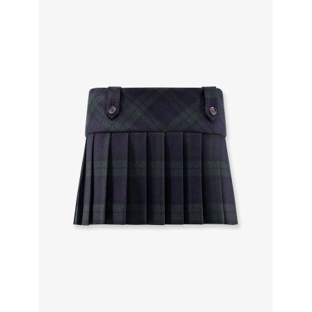 Check virgin wool mini skirt