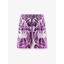Cotton shorts with Maiolica print