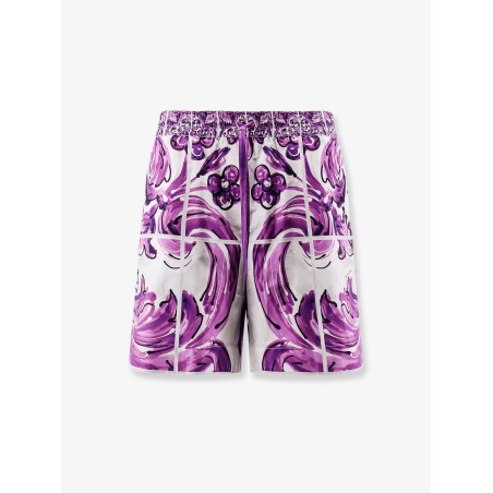 Cotton shorts with Maiolica print