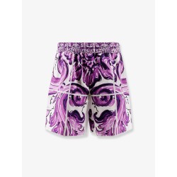 Cotton shorts with Maiolica print