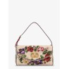 Vain Soft beads embroidered linen shoulder bag