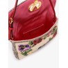Vain Soft beads embroidered linen shoulder bag