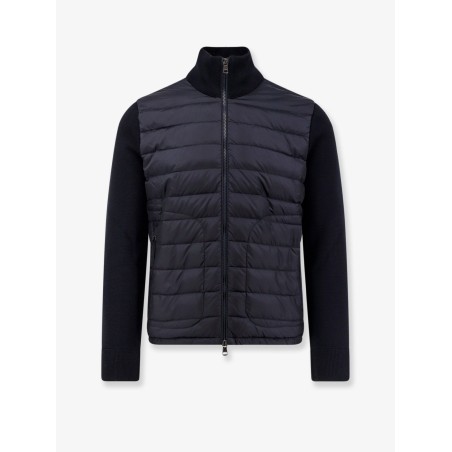 Padded wool blend and nylon Tricot Cardigan