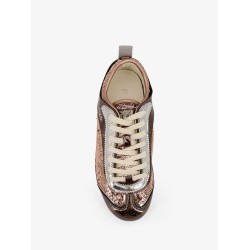 Reby 10 mirror fabric sneakers with sequins