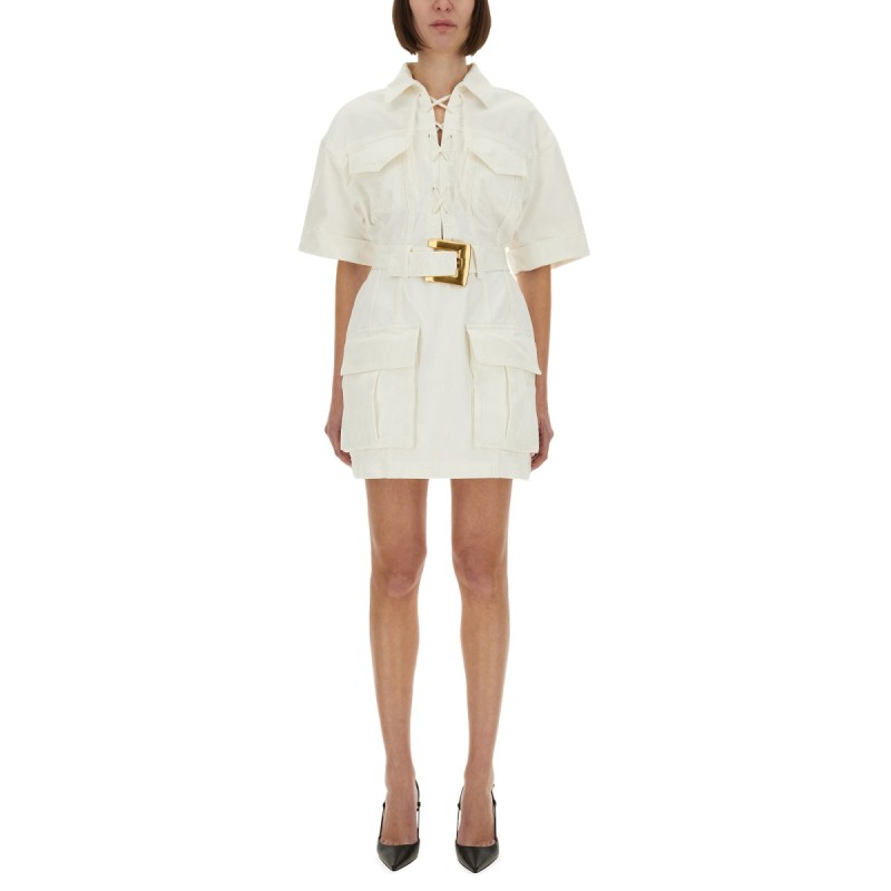 COTTON GABARDINE SHORT DRESS