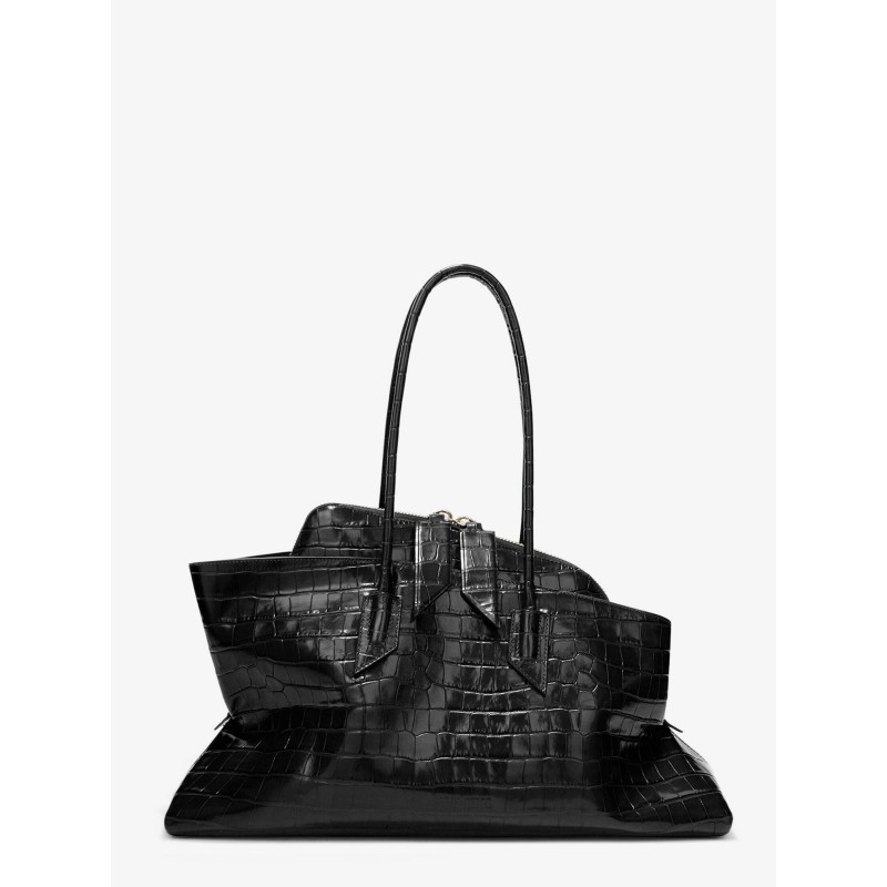 La Passeggiata Medium leather shoulder bag with croco effect