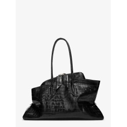 La Passeggiata Medium leather shoulder bag with croco effect