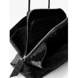 La Passeggiata Medium leather shoulder bag with croco effect