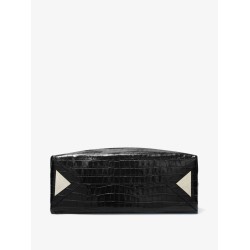 La Passeggiata Medium leather shoulder bag with croco effect