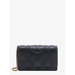Stitched leather shoulder bag with embossed logo