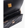 Stitched leather shoulder bag with embossed logo