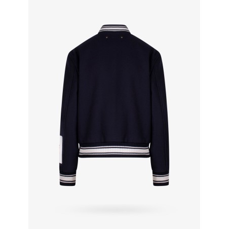 Wool blend bomber with embroidered logo