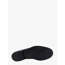 Leather loafer with ff print insert
