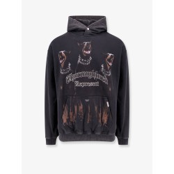Cotton sweatshirt with frontal thoroughbred print