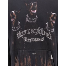 Cotton sweatshirt with frontal thoroughbred print