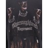 Cotton sweatshirt with frontal thoroughbred print