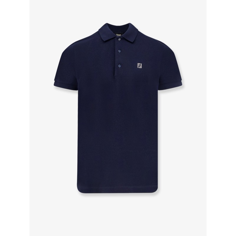 Cotton polo shirt with FF detail