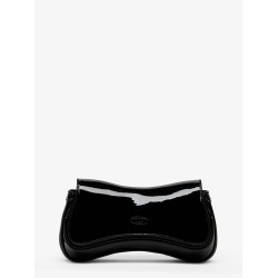 Play Clutch patent fabric shoulder bag