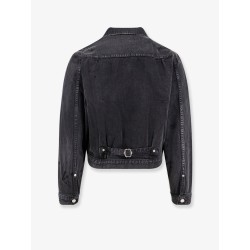 Denim jacket with distressed effect