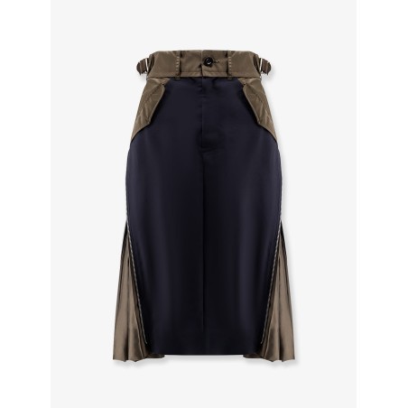 Nylon and wool midi skirt