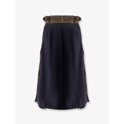 Nylon and wool midi skirt