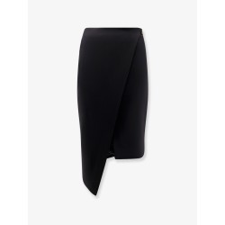 Asymmetrical viscose and wool skirt