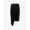 Asymmetrical viscose and wool skirt
