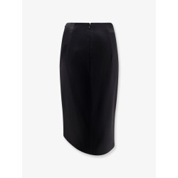 Asymmetrical viscose and wool skirt