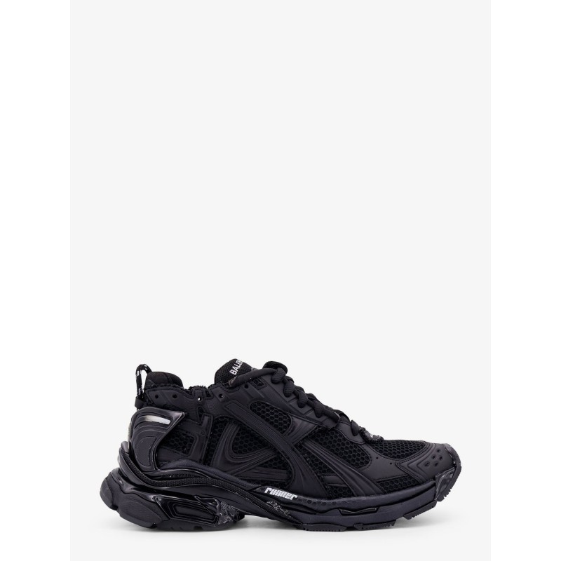 Runner mesh and leather sneakers