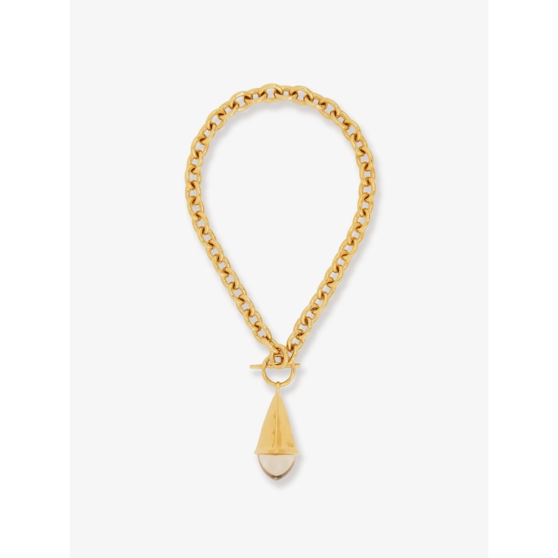 Chloé Prism brass necklace