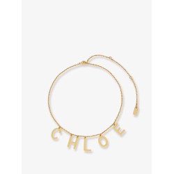 Chloé Letters brass necklace