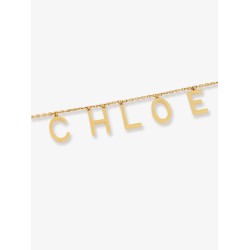 Chloé Letters brass necklace