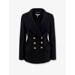 Double-breasted virgin wool blend blazer
