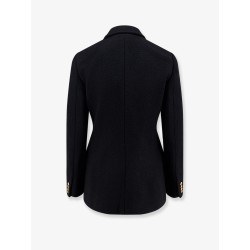 Double-breasted virgin wool blend blazer