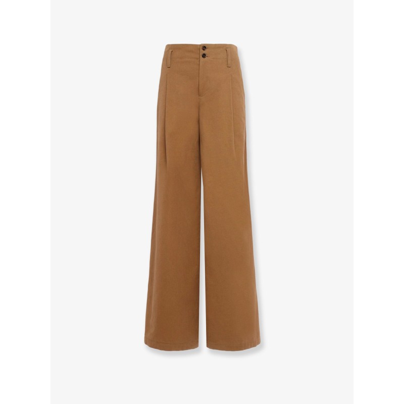Wide leg canvas trousers