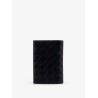 Leather passport holder with Intrecciato motif