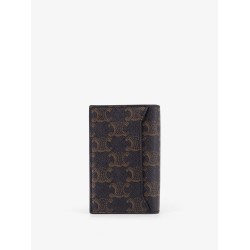 Triomphe coated canvas and leather bifold card holder