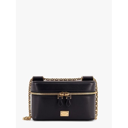 Sicily leather shoulder bag with metal logo tag