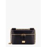 Sicily leather shoulder bag with metal logo tag