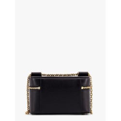 Sicily leather shoulder bag with metal logo tag