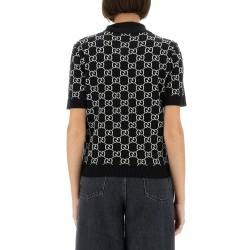 GG WOOL JACQUARD REVERSIBLE POLO SHIRT
